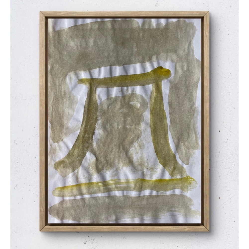 Original Abstract Tao Painting Neutral Earth Tones Wabi Sabi Art 8.5x11 on Paper